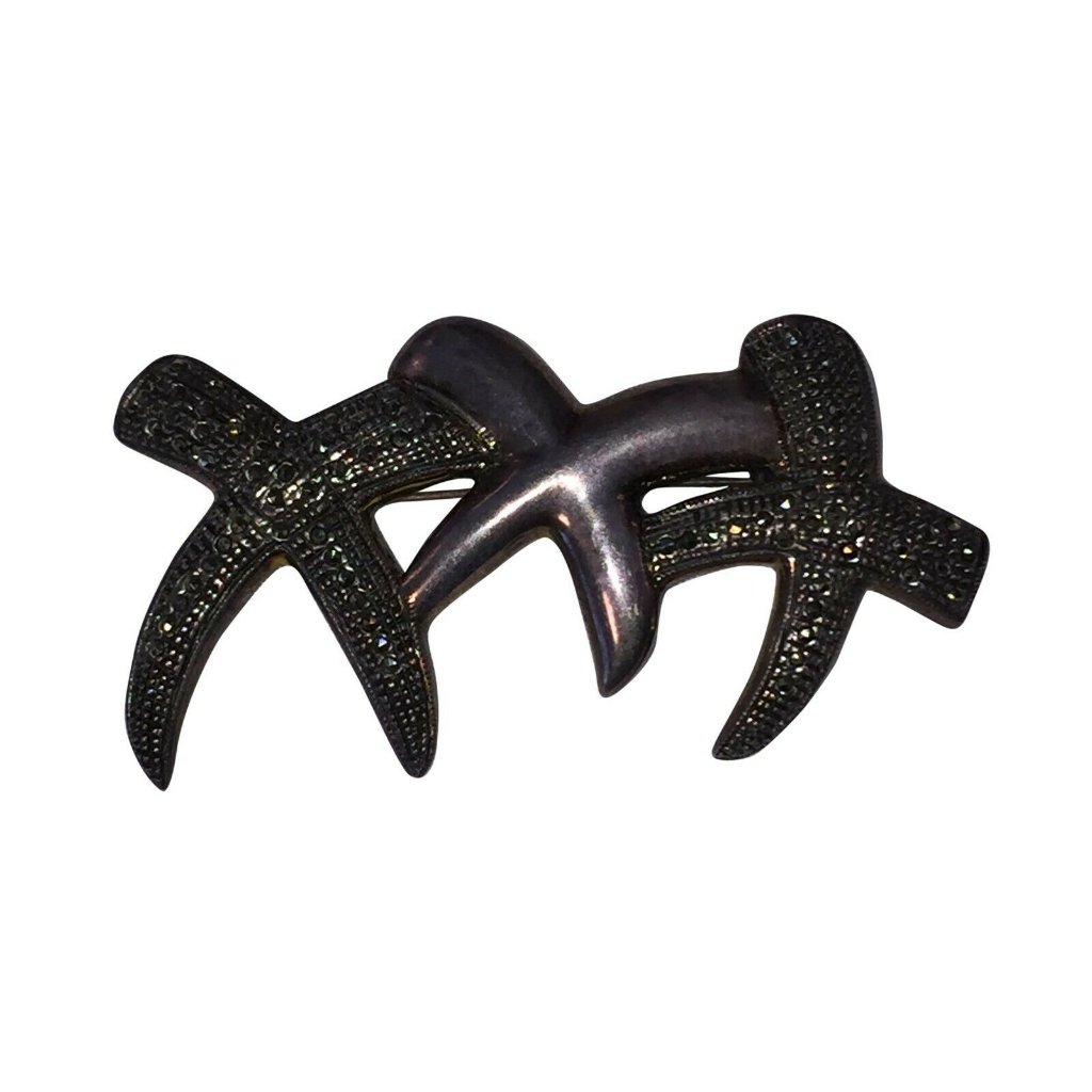 Sterling Silver Love Xxx Pin Pave In Marcasite 165$
